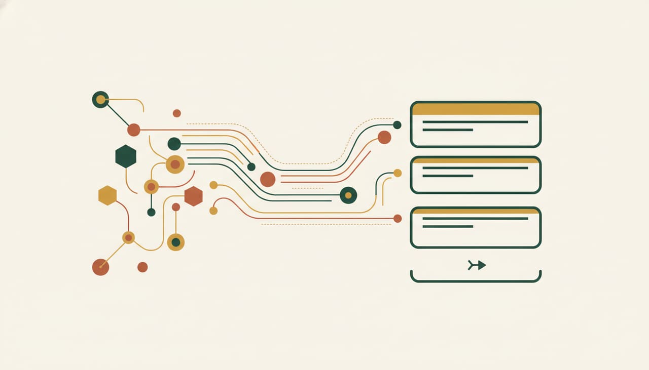 AI search and the future of SEO: a neural network of nodes linking to search results