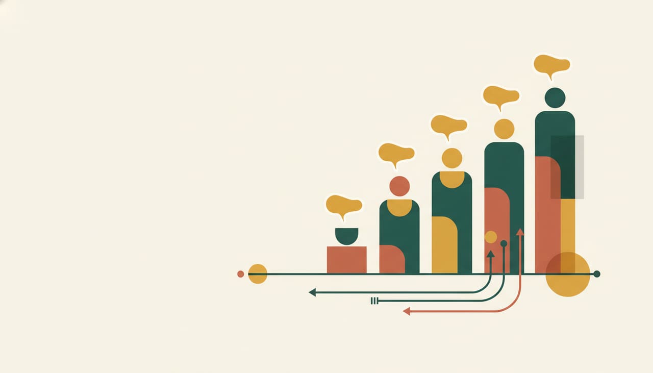Getting more Google reviews: five rising stars with floating speech bubbles