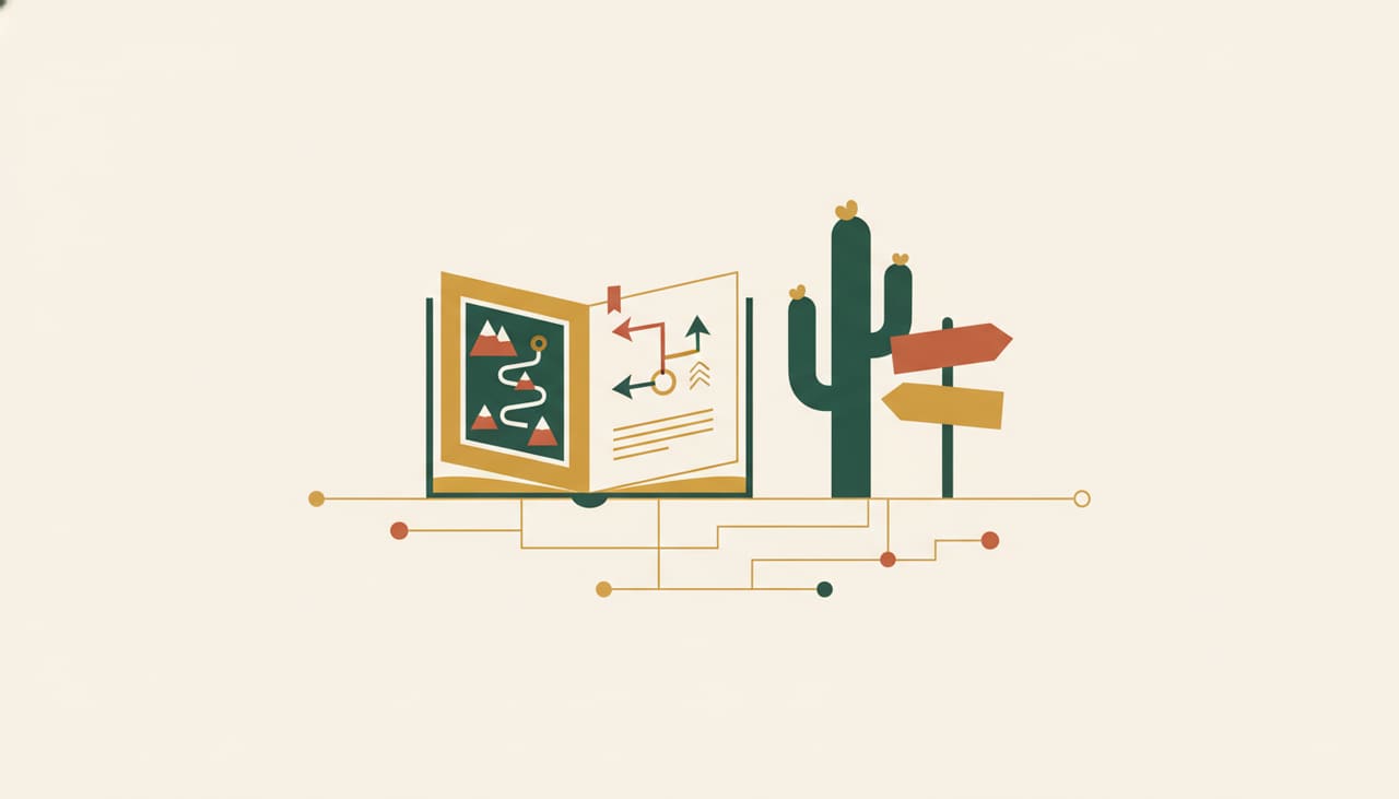 Scottsdale small-business marketing guide: an open guidebook with a map and signposts